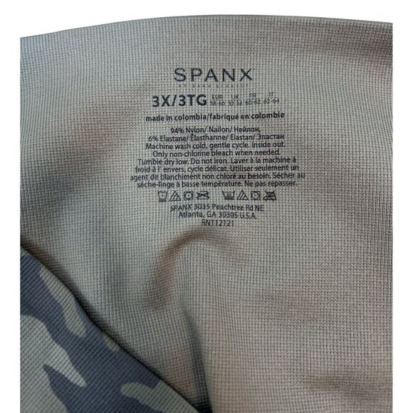 Spanx Women's Size 3X Look at Me Now Seamless Crop Green Camo Leggings Stretch - Picture 7 of 7